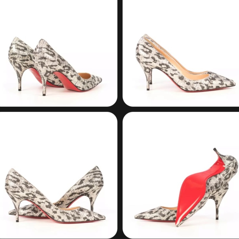 NIB❗️Christian Louboutin Silver Lurex Clare 80 Pumps - Picture 10 of 11